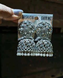 Oxidised Jhumka Earrings