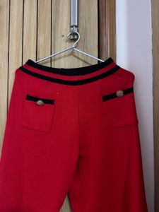 Elegant Red knit co-ord set - by amisha