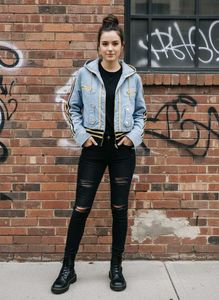 Stylish Blue Hooded Jacket