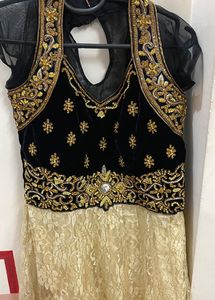Partywear Halterneck Frock Suit With Lower