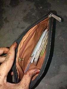 Black Clutch with Wrist Strap