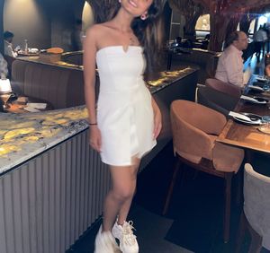 White Strapless Mini Dress