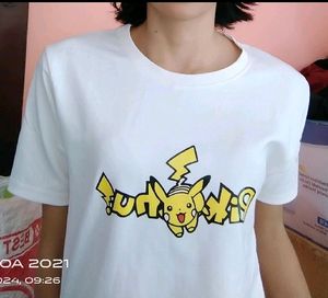 White Cute Picachu T Shirts