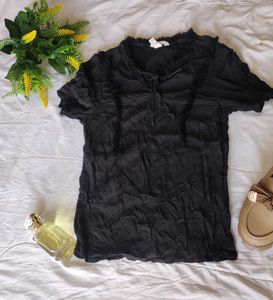 Black Textured Top