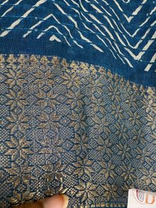 Printed Thread Work Saree With Blouse Piece