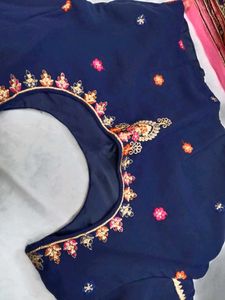 Navy Blue Embroidered Lehenga Set