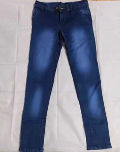 Mens Slim Fit Blue Washed Jeans