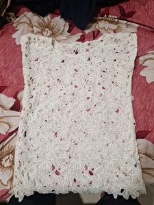 White Floral Lace Top