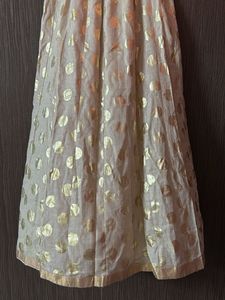 Gold Polka Dot Midi Skirt
