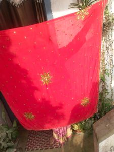 Hot Chilly Red Color Beautyful Duptta With Work