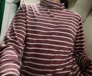 Striped Turtleneck Top