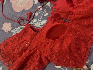red frill stylish blouse
