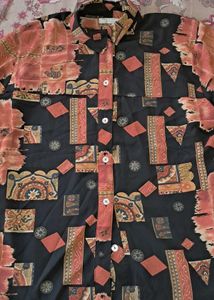 Patterned Button-Down Shirt