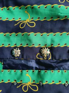 Vintage Striped Bow Blouse