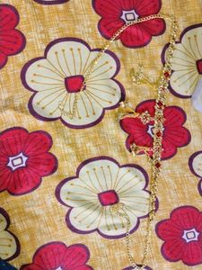 Red Stone &amp; Gold Tone Waist Chain
