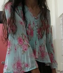 Blue Frill Top