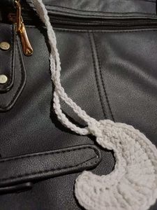 Handmade Crochet Moon Keychain