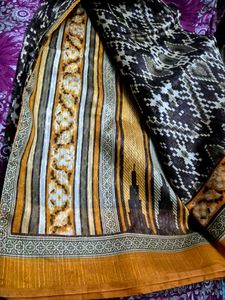 Brown And Orange Saree