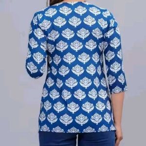 Blue Printed Tunic Top