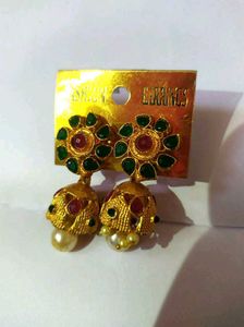 covering earing with Kundhan Stones..