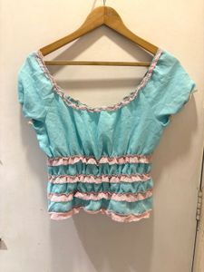 Cute Lace Trim Imported Top