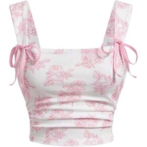 Floral Tie-Strap Crop Top