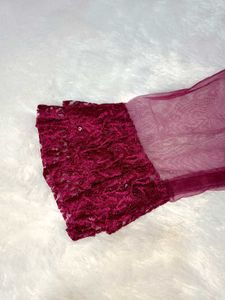 Wine Embellished Blouse