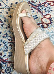 Elegant Pearl Platform Sandals