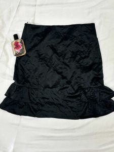 High Waisted Velvet Black Mini Skirts