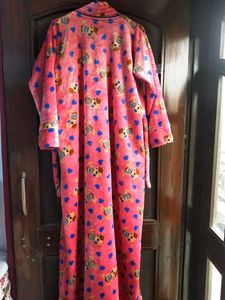 Fleece Cute Bear Print Nighty