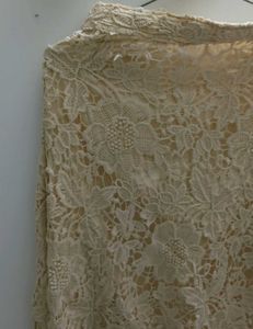 Elegant Beige Lace Skirt