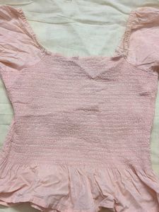 Pink Ruffled Crop Top