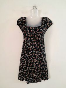 Navy Blue With Print Dress ( Women's)