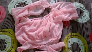 Pink Polka Dot Crop Top