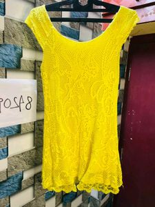 Women Yellow Lace Dress