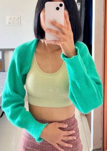 Green Cropped Bolero Shrug(very short)