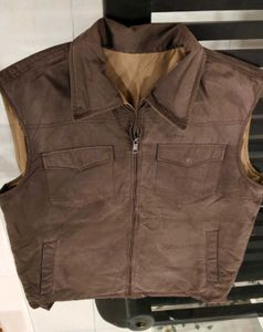 Richlook Men Brown Sleeveless Reversible Jacket