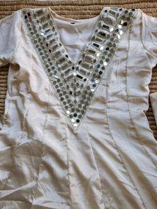 Cream Embroidered Salwar Suit