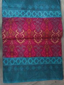 Pink &amp; Blue Ikat Saree