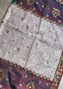 multi color designer saree with blouse piece