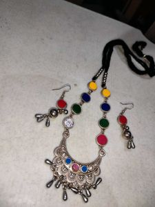 Boho Multicolor Necklace &amp; Earring Set