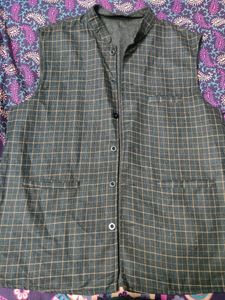 Khadi India Double Sided Nehru Jacket For Men (46"