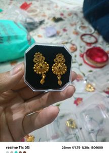 GOLD DOOP EARRING Brass Hoop