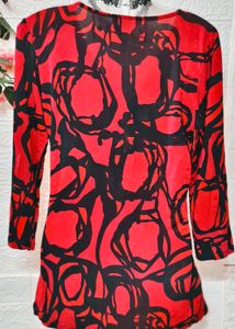 🎁Buy 2 Get 1 Free 🎁Stylish Red &amp; Black Print Top