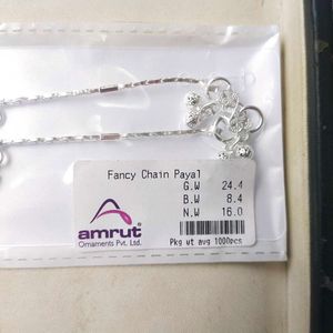 Pure Silver Anklets पायल For Women&amp; Girls. 1 जोड़ि