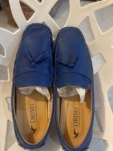 Drish Blue Leather Loafers