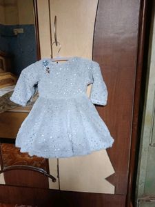 Baby Girl&#39;s Blue Fuzzy Dress