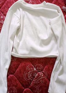 White Long Sleeve Crop Top