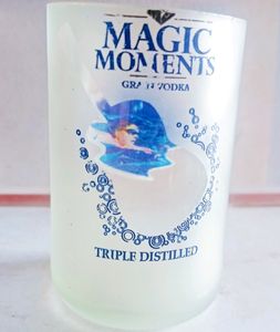 Hand made beautiful glass upcycled from vodka bott