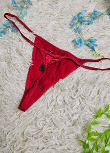 satin Red Thong Panty